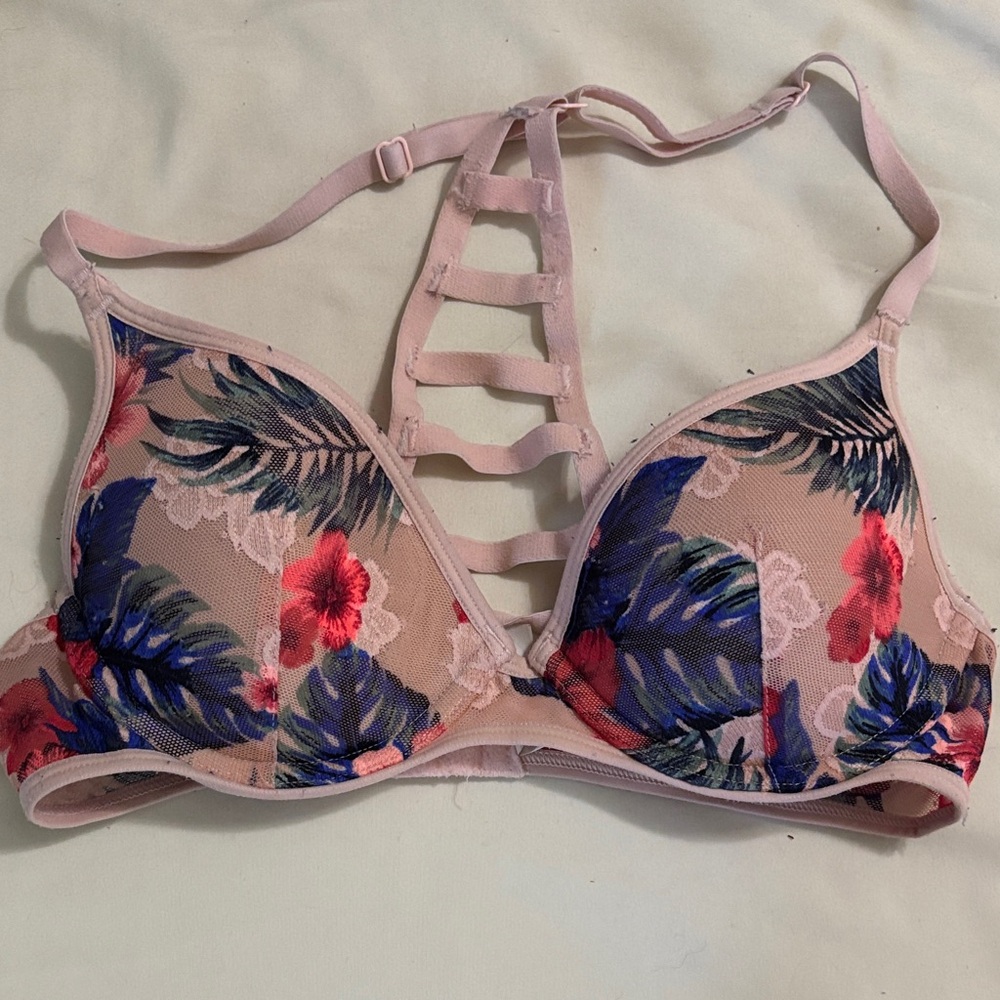 Victoria's Secret Pink Floral Strappy Bra